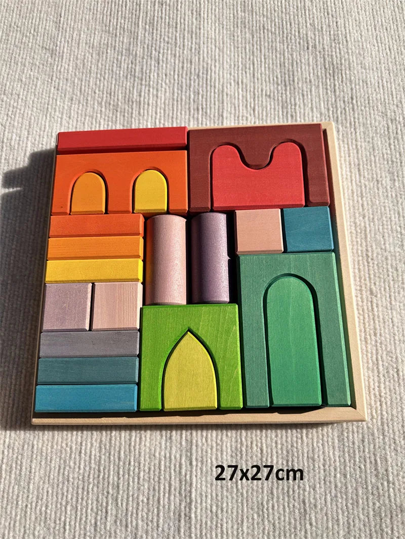 Large Wooden Stacking Blocks for Creative Building Play