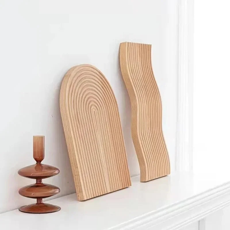 Wave Shaped Beech Wood Decorative Tray
