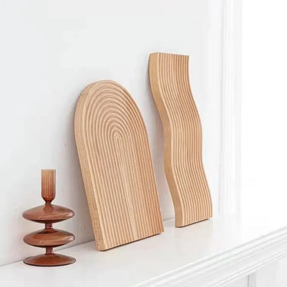 Wave Shaped Beech Wood Decorative Tray