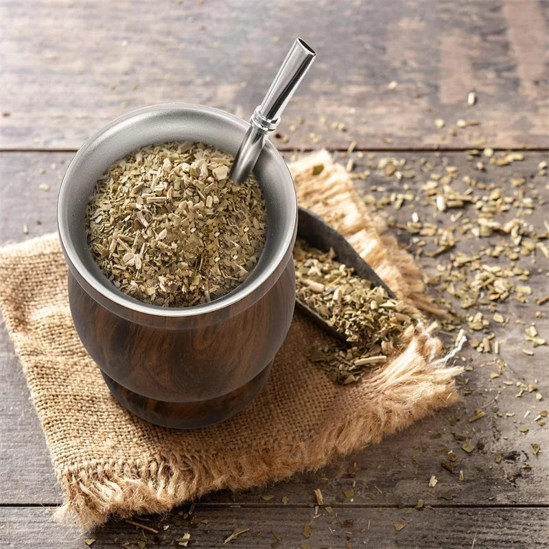Yerba Mate Cup with Straw for Traditional Tea Drinking