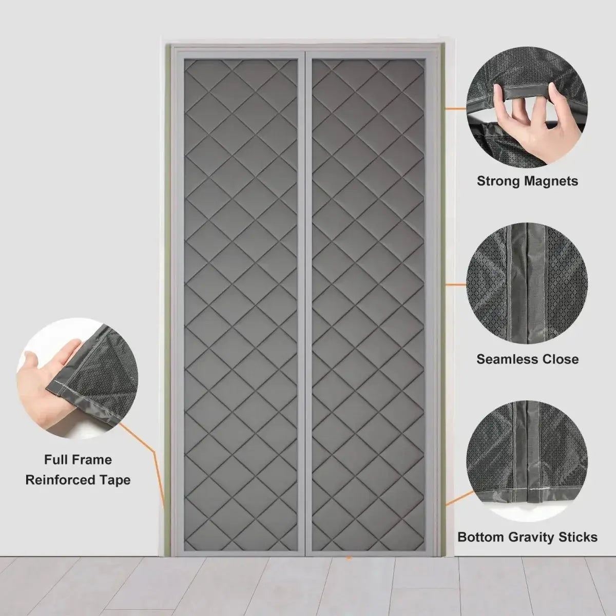 Waterproof Coldproof Magnetic Cotton Door Curtain