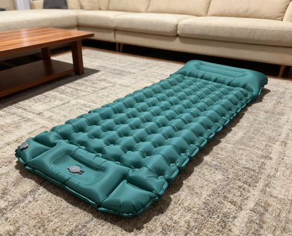 Inflatable camping mat with pillow – 10 cm thick