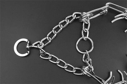 Dog Prong Training Collar – Rubber-Tipped Metal Pinch Collar for Safe, Effective Lead Training