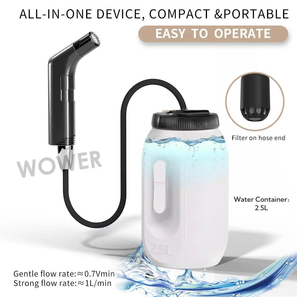 Rechargeable Portable Travel Bidet – 2.5L Reservoir