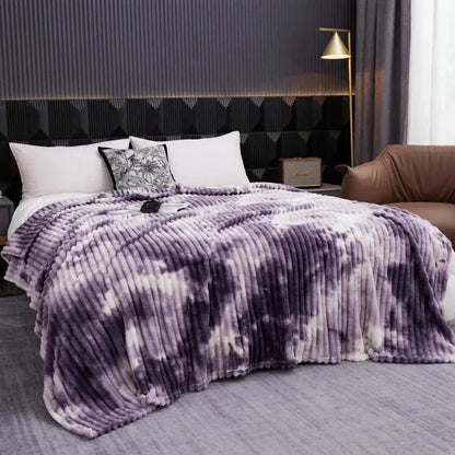 Tie Dye Thick Flannel Fleece Blanket