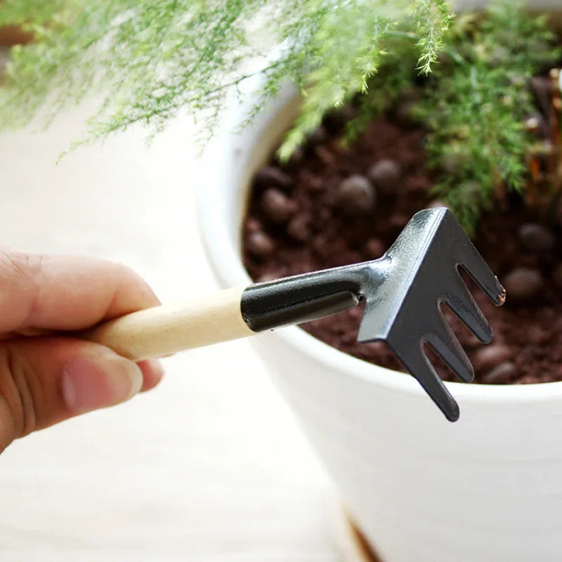 Mini Gardening Tool Set with Wooden Handles