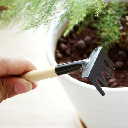 Mini Gardening Tool Set with Wooden Handles