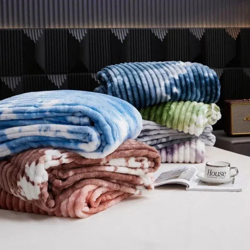 Tie Dye Thick Flannel Fleece Blanket