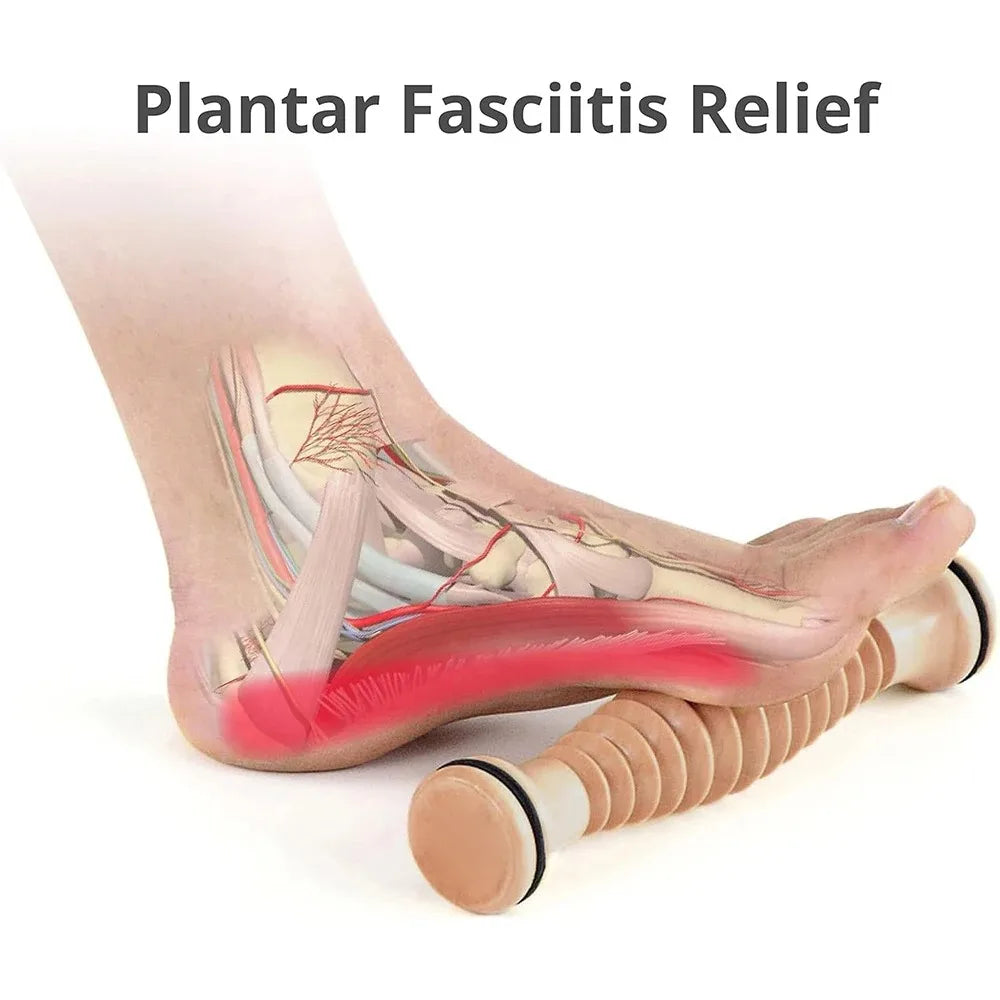 Wooden Foot Massager Roller for Pain Relief & Relaxation