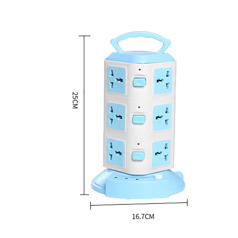 Vertical Surge Protector Tower Power Strip with USB