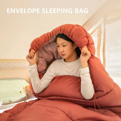 3-Season Cotton Sleeping Bag – Lightweight, Extra Wide for Adults
