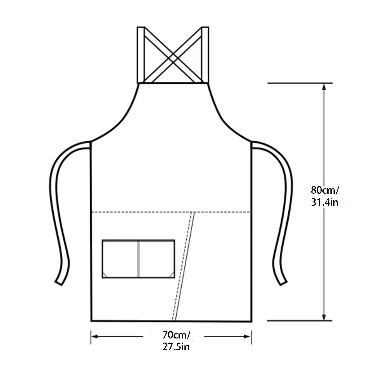Water-Resistant Canvas Apron with Pockets and Split Skirt