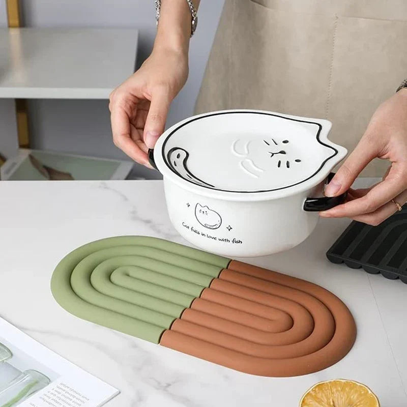 Rainbow Silicone Trivets – 2 Pieces