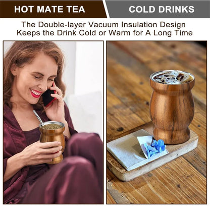 Yerba Mate Cup with Straw for Traditional Tea Drinking