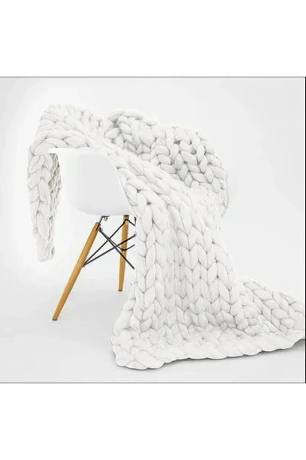 Chunky Knit Blanket Soft Cozy Throw for Sofa Bed