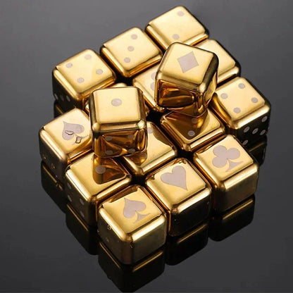 Whisky Cooling Stones Stainless Steel Cubes Gold