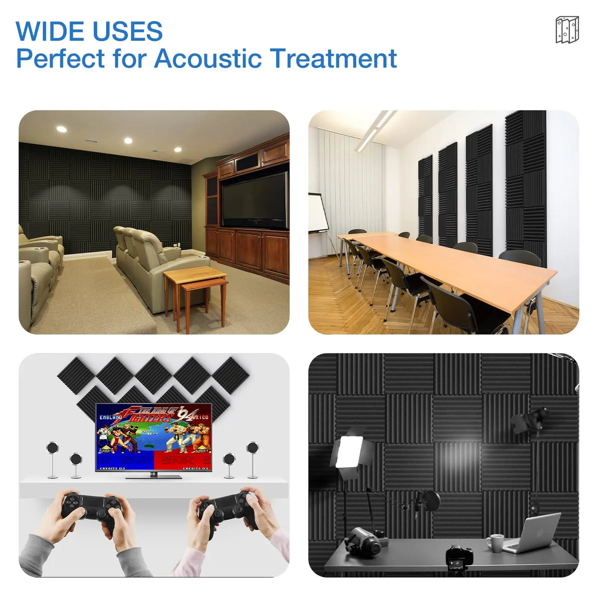 Acoustic Foam Panels – 12 Packs