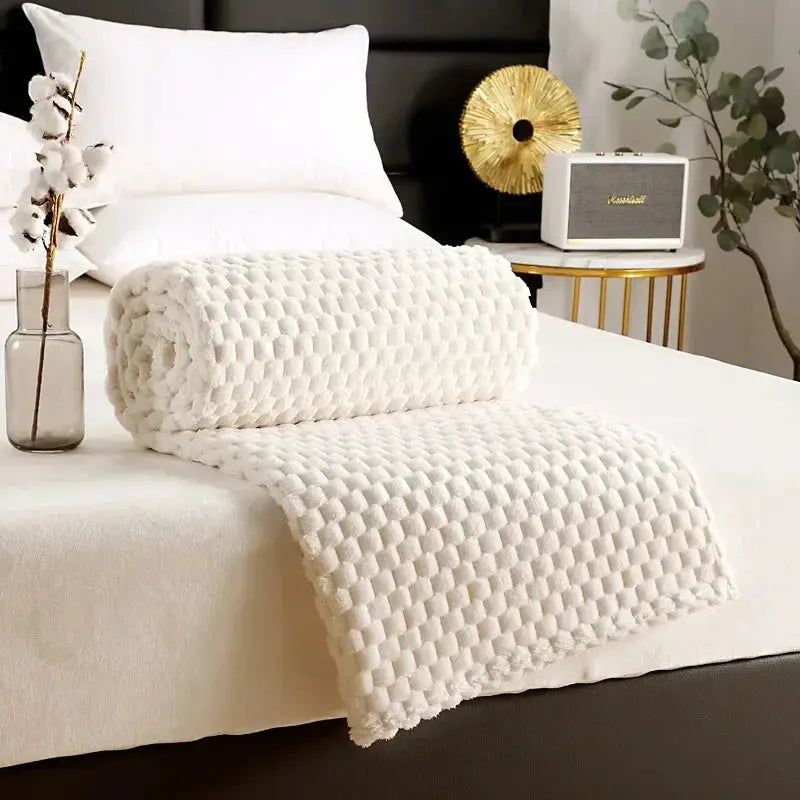 3D Clouds Jacquard Flannel Blanket