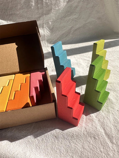 Large Wooden Stacking Blocks for Creative Building Play