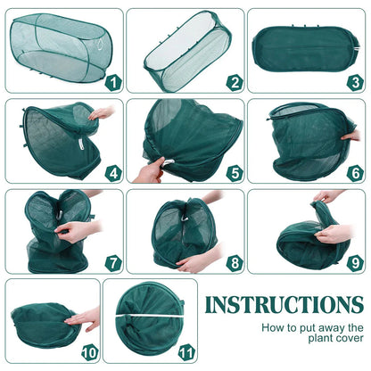 Pop-up foldable plant protection net for beds
