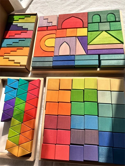 Large Wooden Stacking Blocks for Creative Building Play