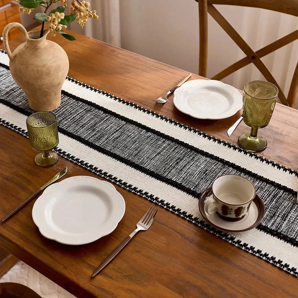 Brown Boho Table Runner Dining Decor