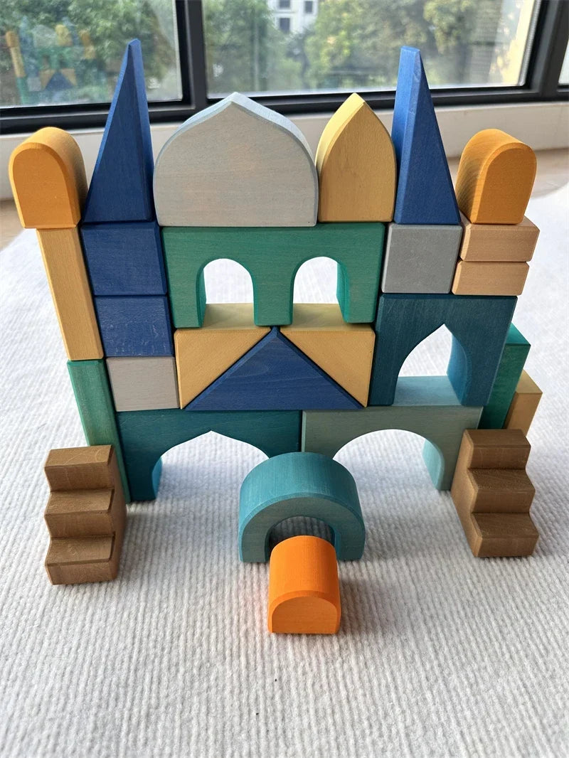 Large Wooden Stacking Blocks for Creative Building Play