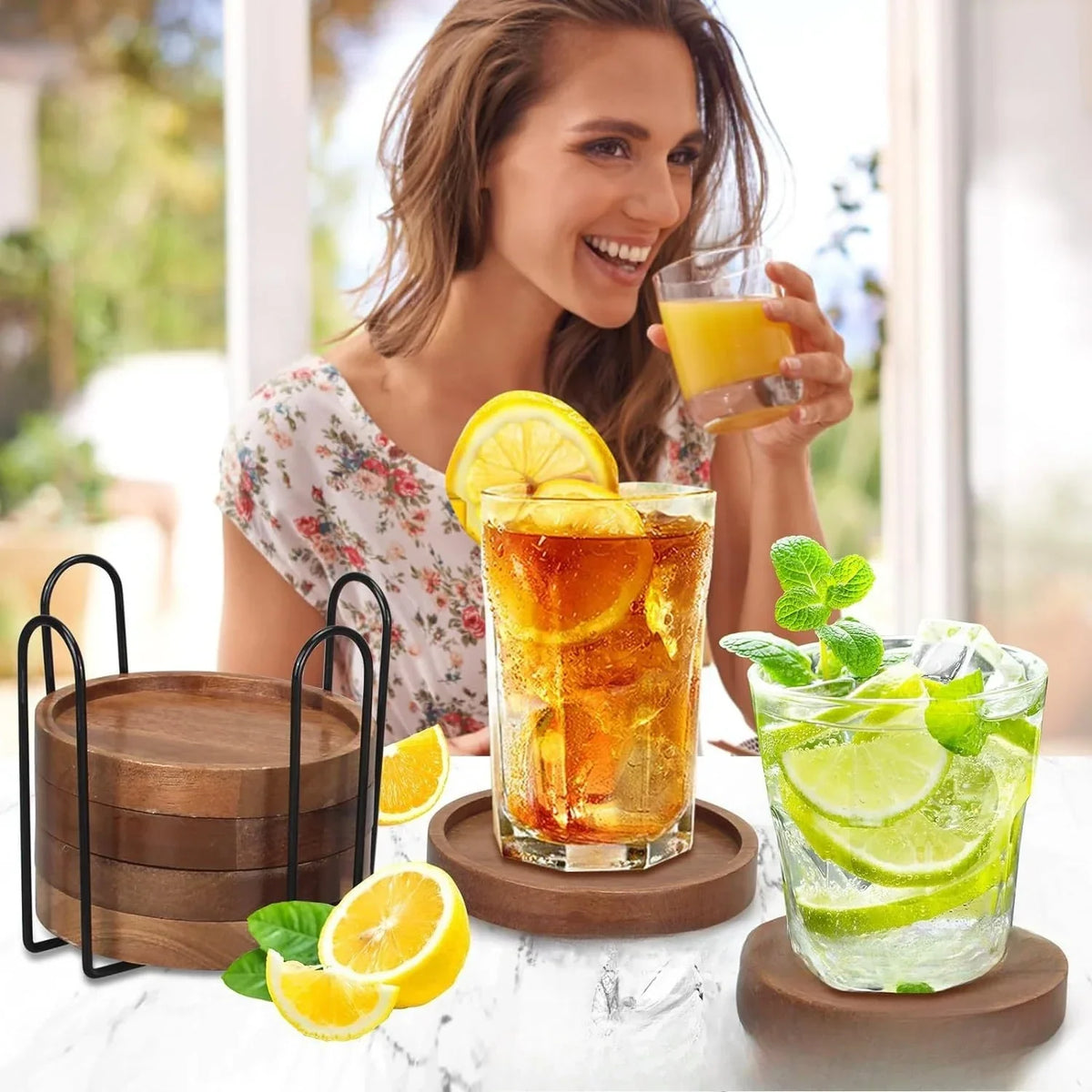 Wooden Drink Coasters – 4 Pieces