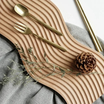 Wave Shaped Beech Wood Decorative Tray