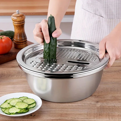 Stainless Slicer Bowl Set – 3 Pieces