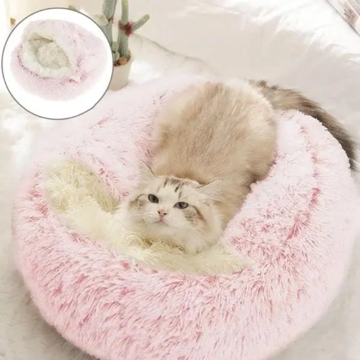 Calming Cave Pet Bed Cozy Hooded Dog Cat Bed