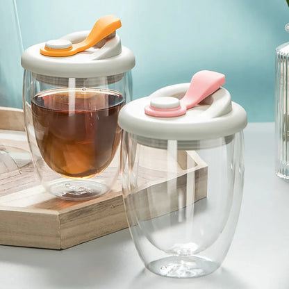Double Wall Glass Mug Leak Proof Insulated Cup