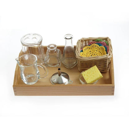 Montessori Flower Arranging Set with Vases, Funnel and Basket