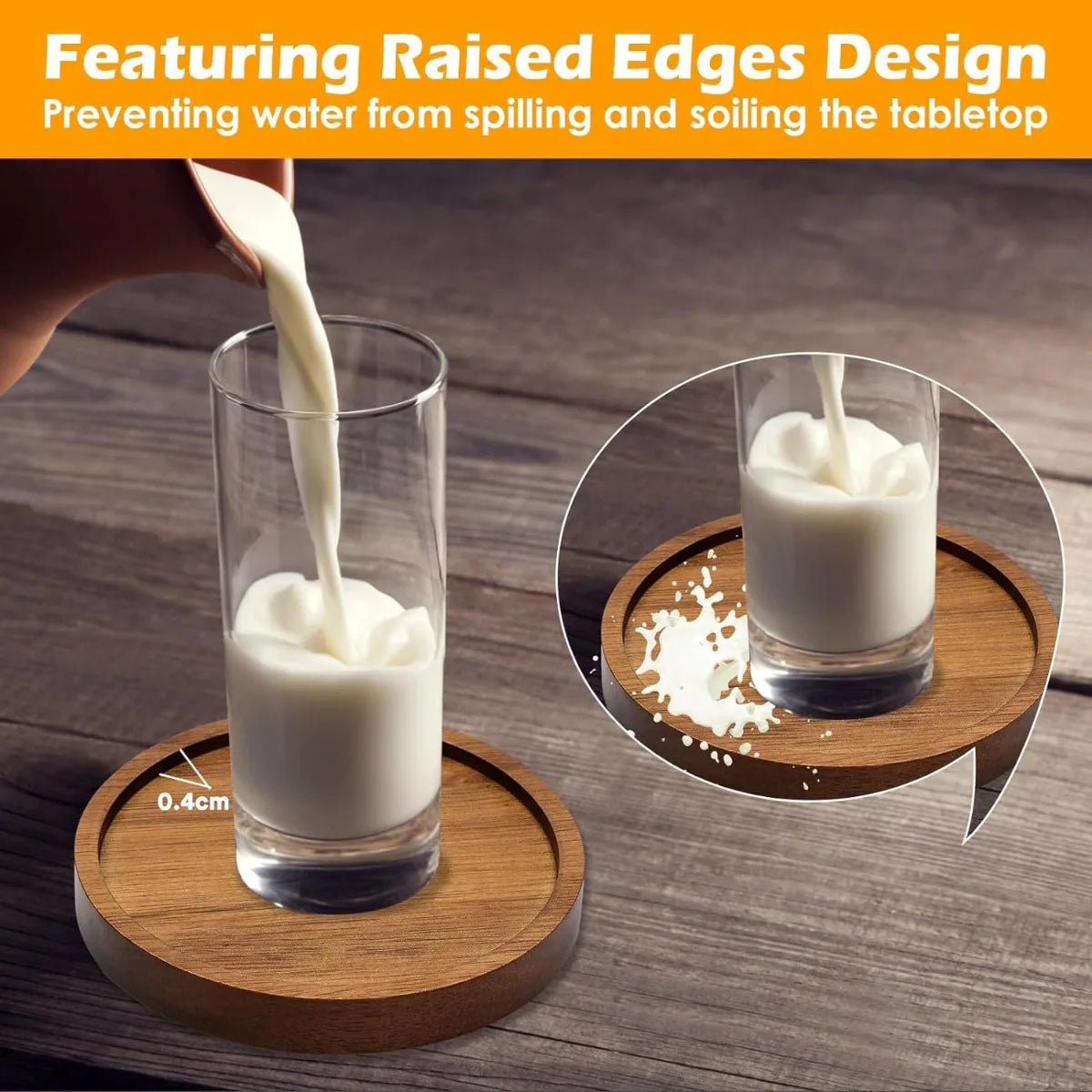 Wooden Drink Coasters – 4 Pieces