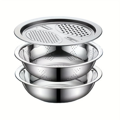 Stainless Slicer Bowl Set – 3 Pieces