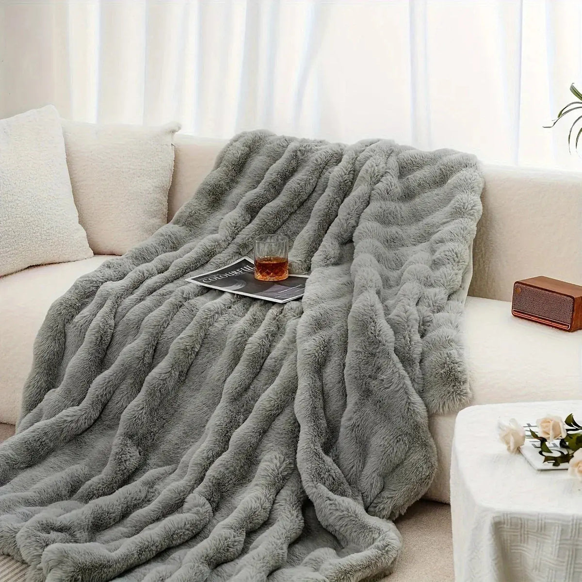 Tie Dye Faux Fur Blanket