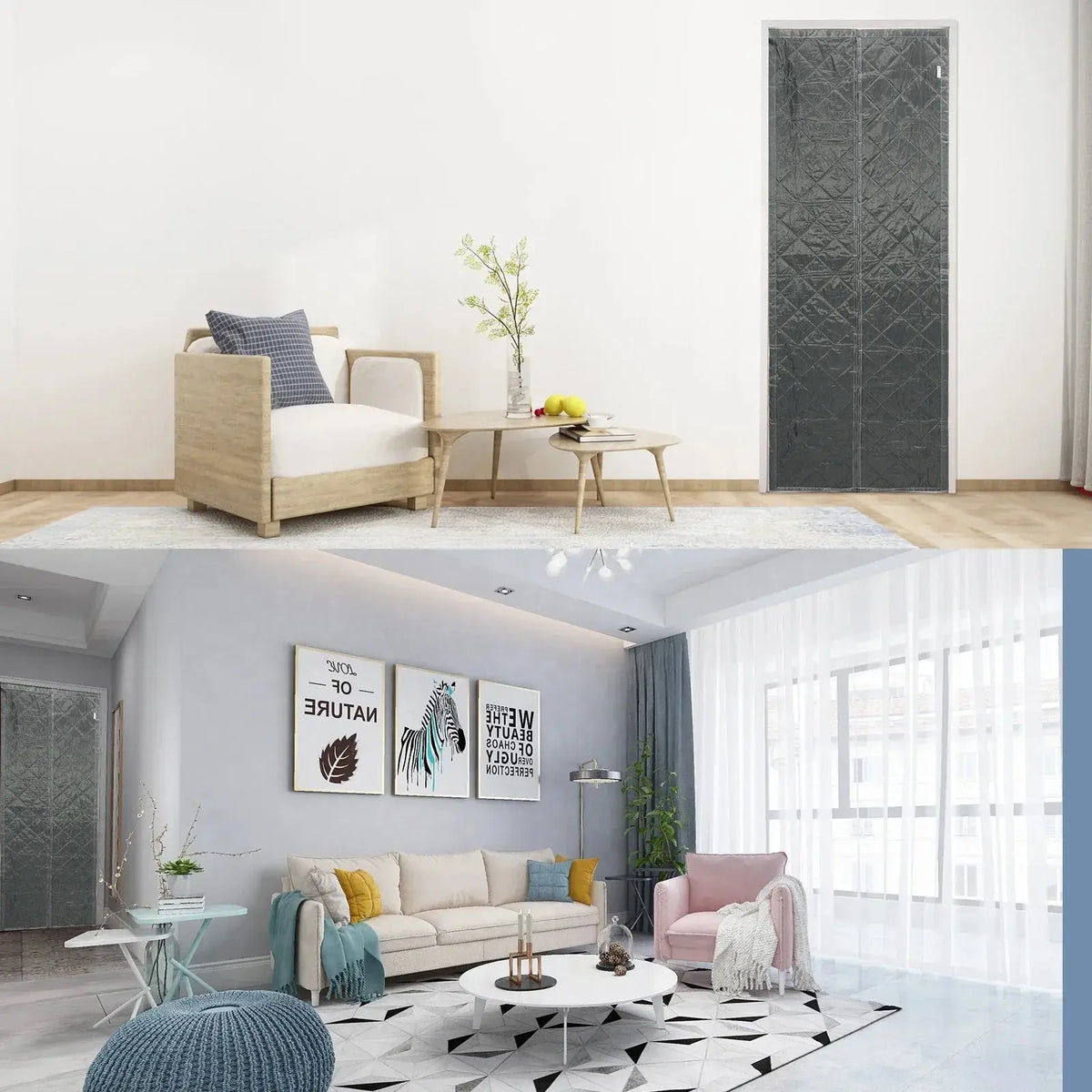 Waterproof Coldproof Magnetic Cotton Door Curtain