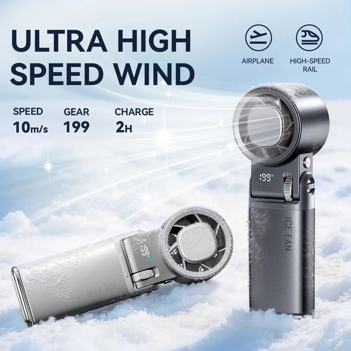 Rechargeable Handheld Fan with Cooling Plate – 6000 mAh