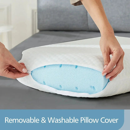 Ventilated Gel Memory Foam Pillow with Washable Cover