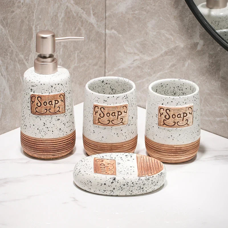 Ceramic Bathroom Accessory Set