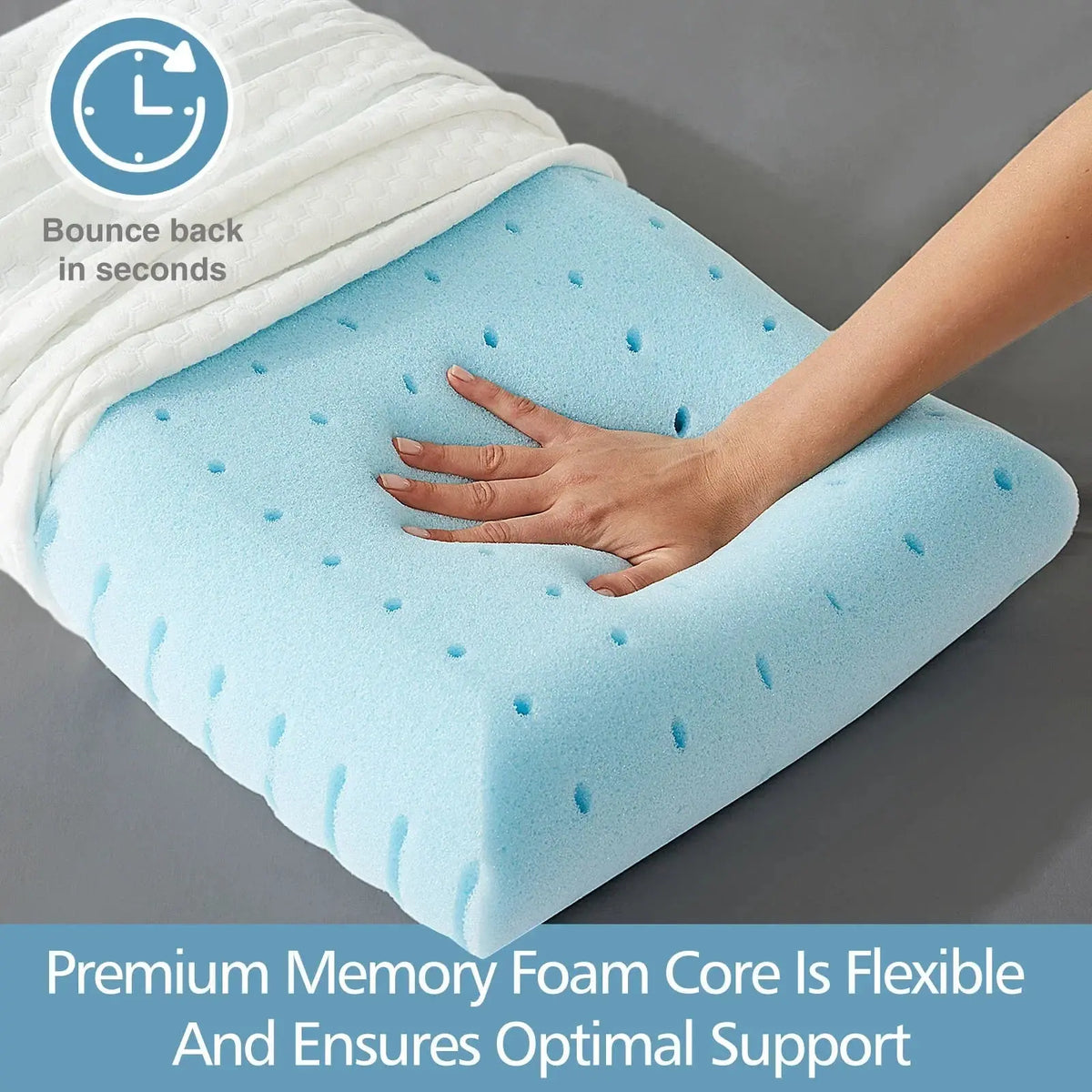 Ventilated Gel Memory Foam Pillow with Washable Cover
