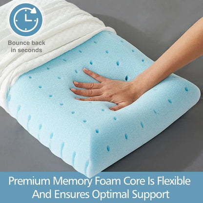 Ventilated Gel Memory Foam Pillow with Washable Cover