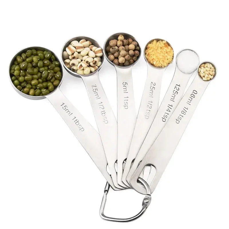 Stainless Steel Measuring Spoons Set – 6 Pieces