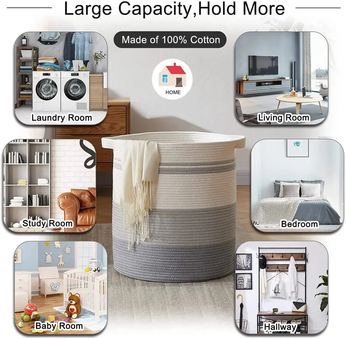 Woven Laundry Storage Basket