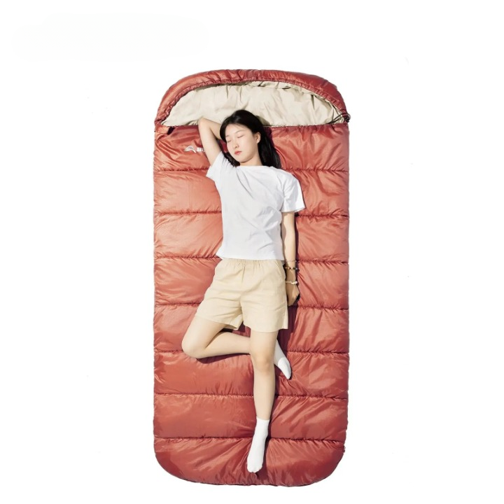 3-Season Cotton Sleeping Bag – Lightweight, Extra Wide for Adults