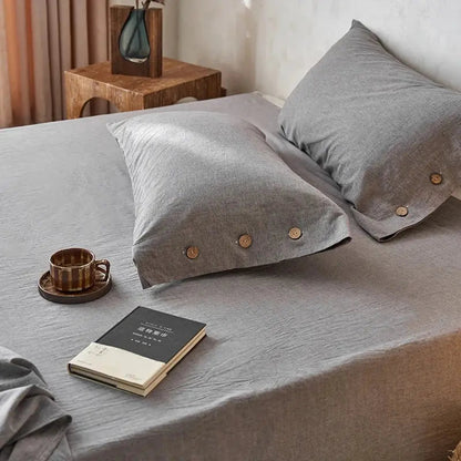 Solid Cotton Pillowcase Set – 2 Pieces