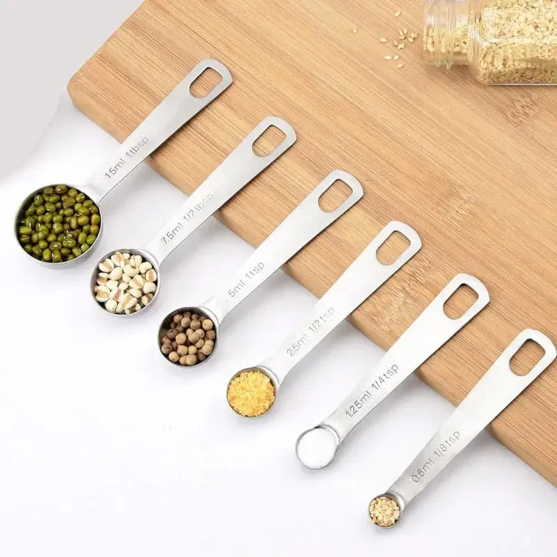 Stainless Steel Measuring Spoons Set – 6 Pieces