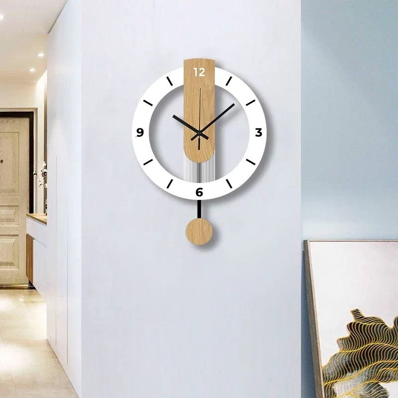 Wood Grain Pendulum Clock
