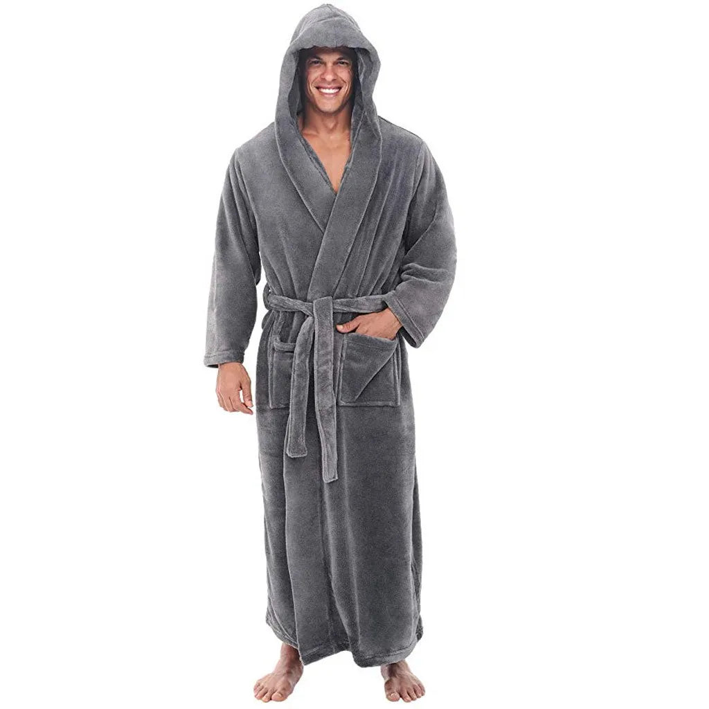 Men’s Hooded Bathrobe – Cozy Winter Robe