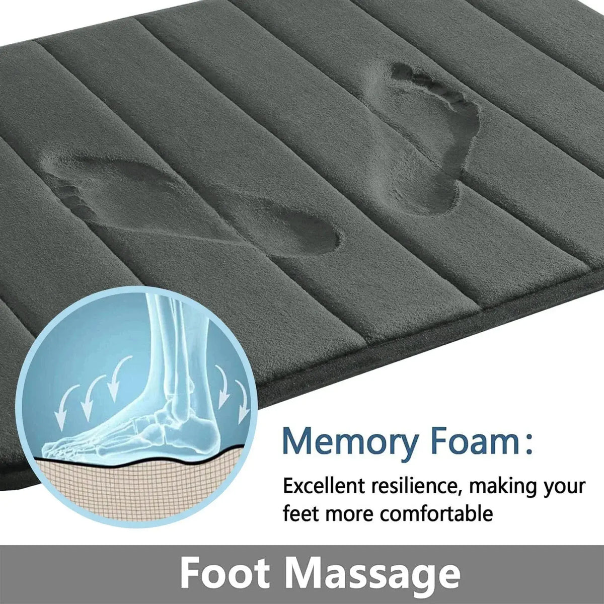 Memory Foam Bathroom Rug Set – 3 Pieces